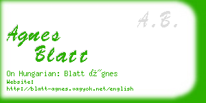 agnes blatt business card